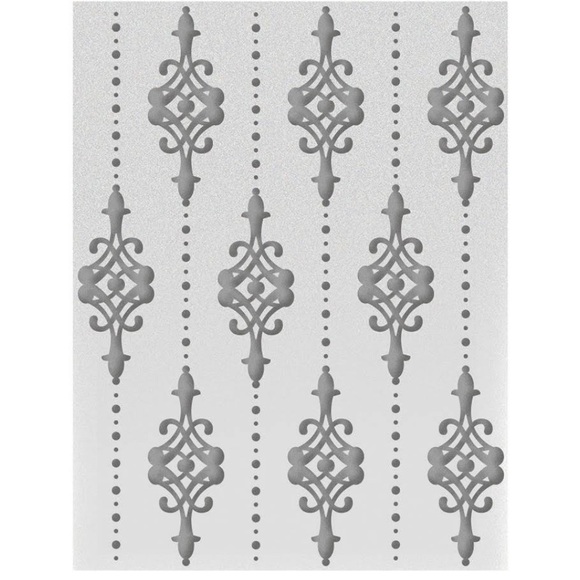 Couture Creations 4” x 6” embossing folder - LILLIPUTANA CURTAIN - Picture 2 of 7